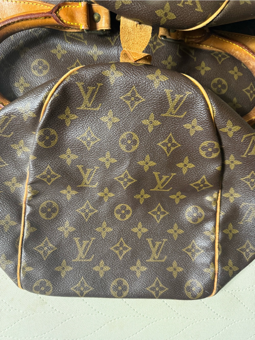 Louis Vuitton Brown Monogram Travel Tote with Natural Leather Trim - Picture 11 of 14